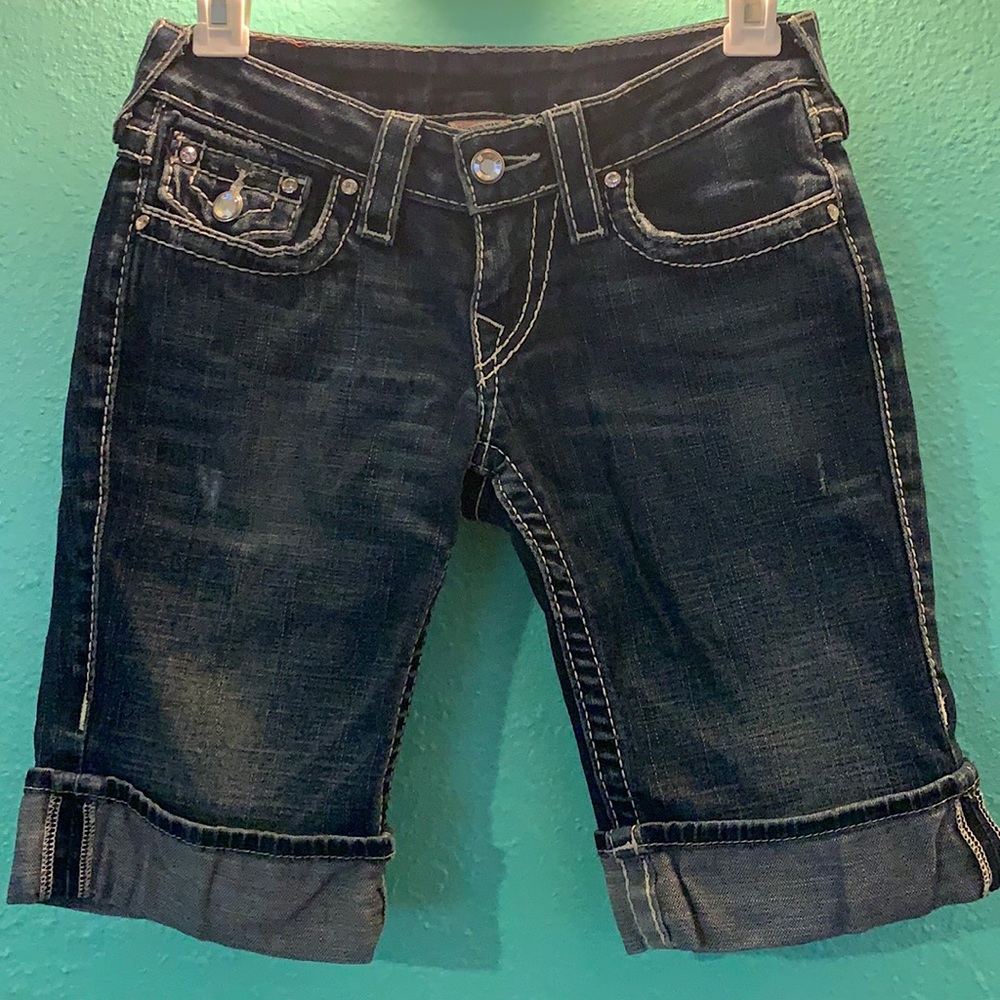 True Religion Disco Sophie Big T Bermuda Shorts